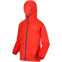 Regatta Juniors Pack It Waterproof Jacket in Red