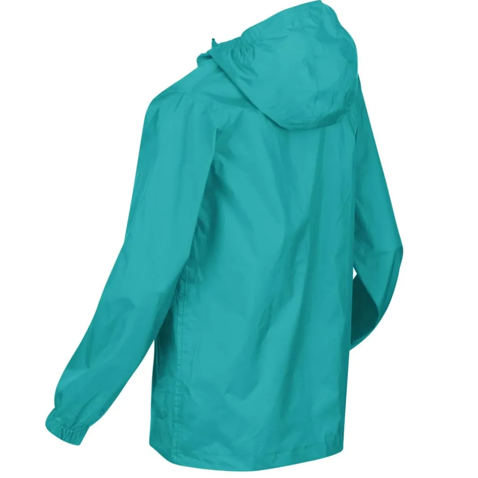 Regatta Juniors Pack It Waterproof Jacket in Turquoise