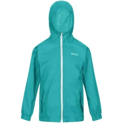 Regatta Juniors Pack It Waterproof Jacket in Turquoise