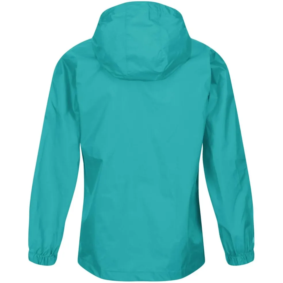 Regatta Juniors Pack It Waterproof Jacket in Turquoise