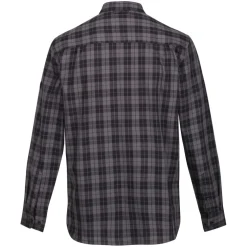 Regatta Lance Organic Cotton Long Sleeve Shirt in Black Grey