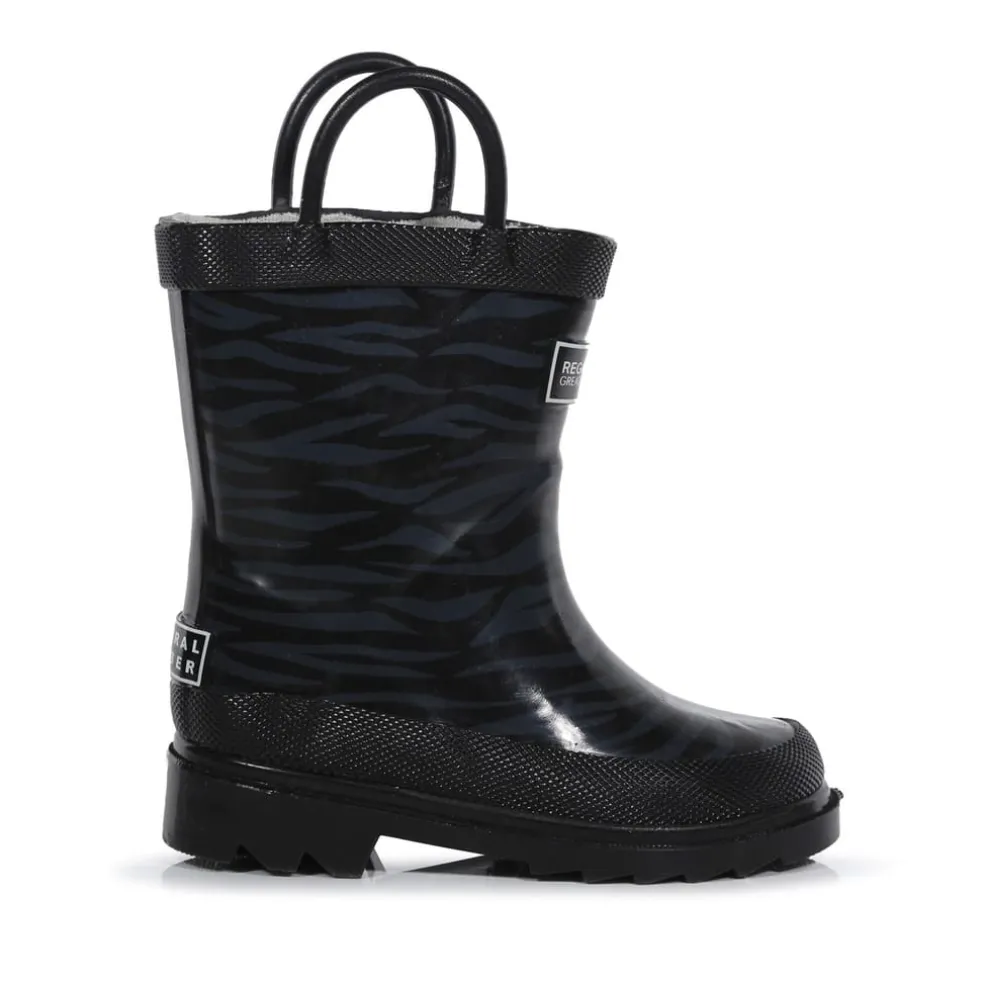 Regatta Minnow Junior Cotton Lined Wellington Boots in Black