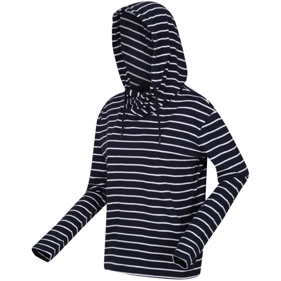 Regatta Monsal Striped Hoodie in Navy-White