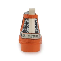 Regatta Orla Kiely Waterproof Mid Wellington Boots in black orange
