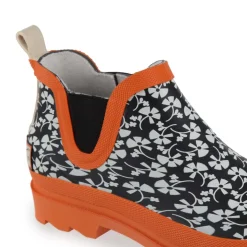 Regatta Orla Kiely Waterproof Mid Wellington Boots in black orange