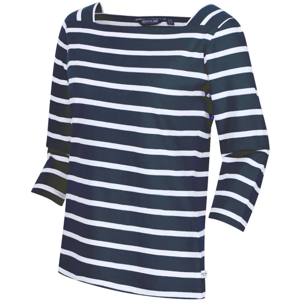 Regatta Polexia Cotton 3/4 Top in Navy-White