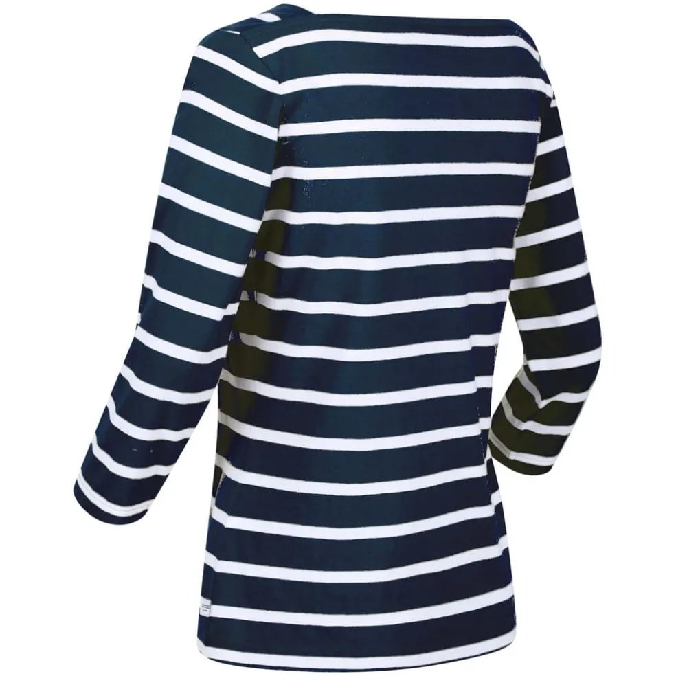 Regatta Polexia Cotton 3/4 Top in Navy-White
