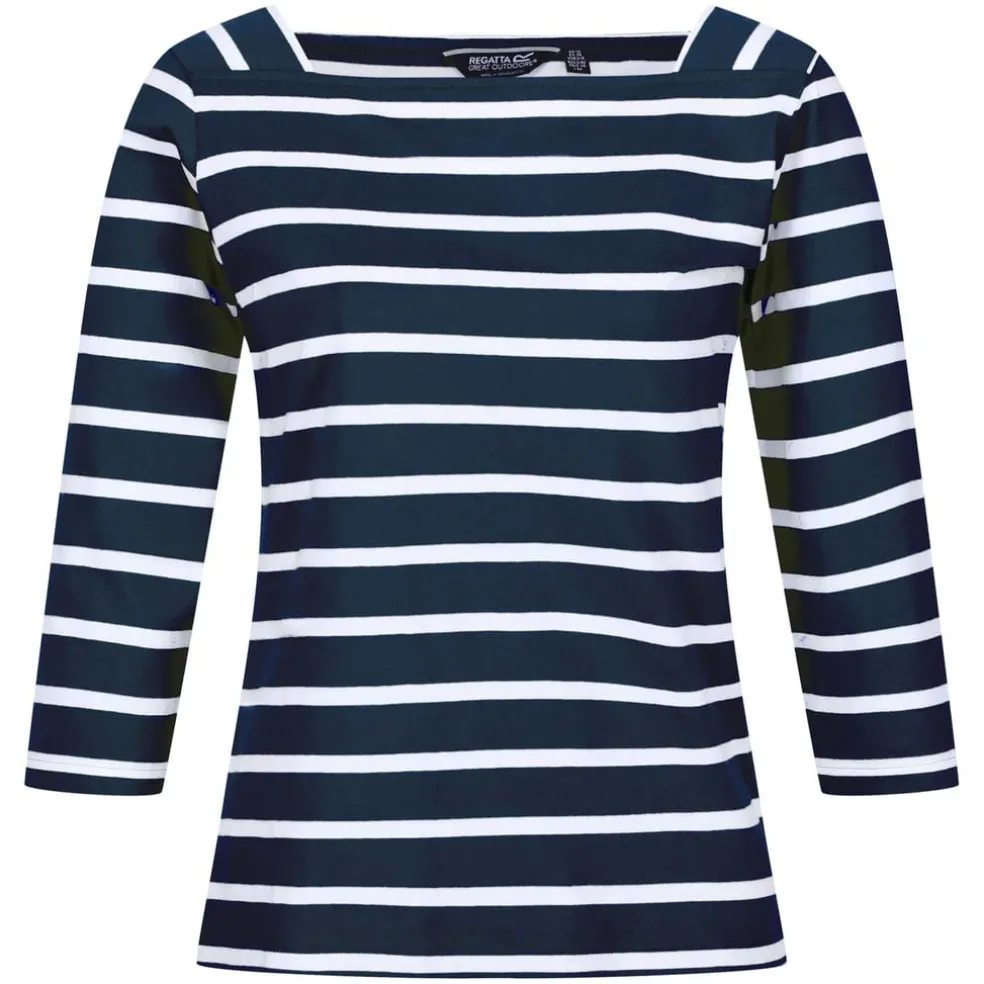 Regatta Polexia Cotton 3/4 Top in Navy-White