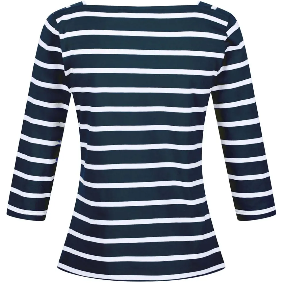Regatta Polexia Cotton 3/4 Top in Navy-White