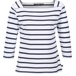 Regatta Polexia Cotton 3/4 Top in White Navy