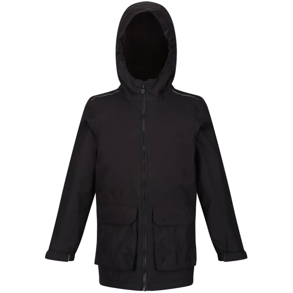 Regatta Salman Waterproof Jacket Unisex Kids in Black