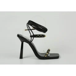 Retro Leg Tie Sandal in Black