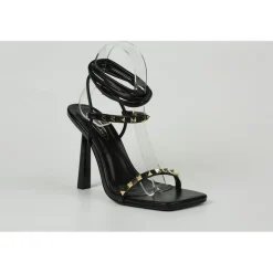 Retro Leg Tie Sandal in Black