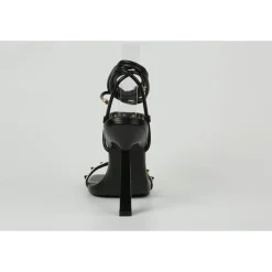 Retro Leg Tie Sandal in Black