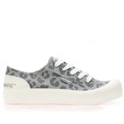 Rocket Dog Jazzin Plus Leopard Platform Trainers in Grey