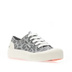Rocket Dog Jazzin Plus Leopard Platform Trainers in Grey