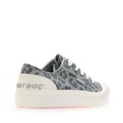 Rocket Dog Jazzin Plus Leopard Platform Trainers in Grey