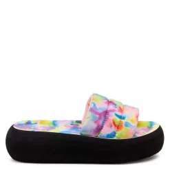 Rocket Dog Splash Tie Dye Flatform Slide Sandals in Pink