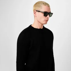 Saint Laurent Metal Trimmed Sunglasses in Brown