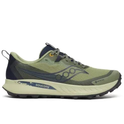 Saucony Mens Peregrine 15 Gore Tex Running Shoes in Green