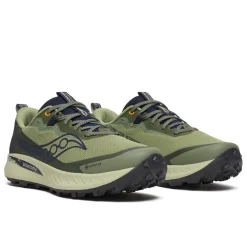 Saucony Mens Peregrine 15 Gore Tex Running Shoes in Green