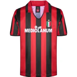 Score Draw Ac Milan Home Shirt 1998 1999 Adults in Red