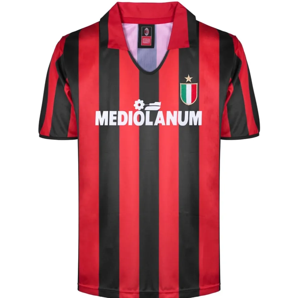 Score Draw Ac Milan Home Shirt 1998 1999 Adults in Red
