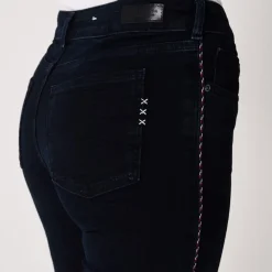 Scotch and Soda Dark Stripe Embroidered Jeans in Blue