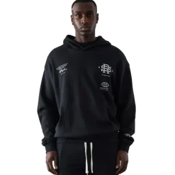 Series 55 Versus Front Back Logo Hoodie in Black