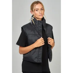 SikSilk Cropped Gilet in Black