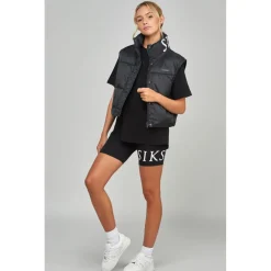 SikSilk Cropped Gilet in Black