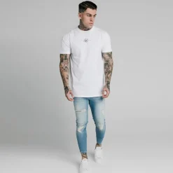 SikSilk Distressed Skinny Jeans in Blue