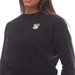 SikSilk Essentials Crewneck Sweatshirt in Black