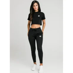 SikSilk Essentials Retro Box-Fit Cropped T-Shirt in Black