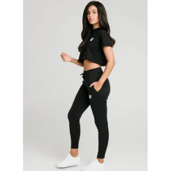 SikSilk Essentials Retro Box-Fit Cropped T-Shirt in Black