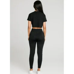 SikSilk Essentials Retro Box-Fit Cropped T-Shirt in Black