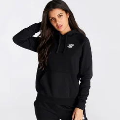 SikSilk Hooded Regular Fit Sweatshirt in Black