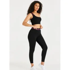 SikSilk Tape One Shoulder Cropped Bralette in Black