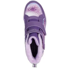 Skechers Double Strap Lighted Mid Trainers in Purple