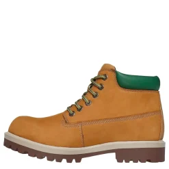 Skechers Dozer Block Heel Leather Safety Boots in Brown