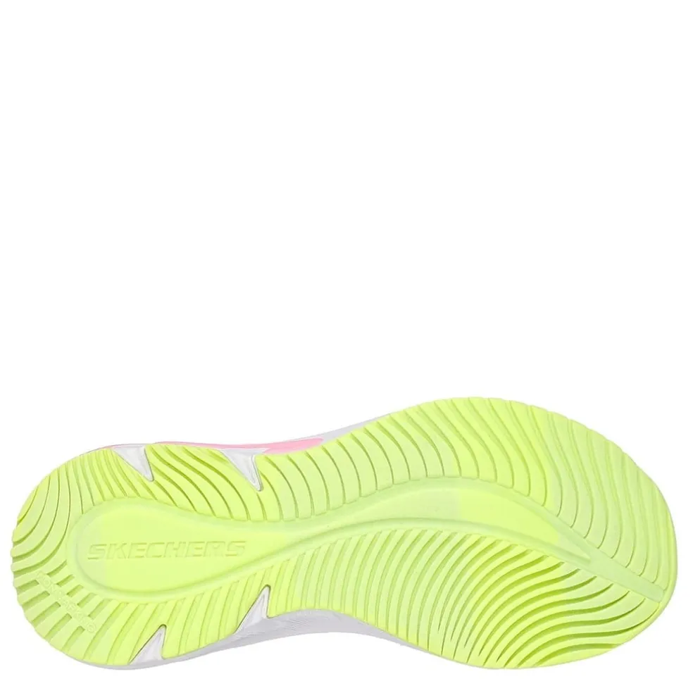 Skechers Gore And Strap Solid Mesh Sneaker W Runners Girls in Pink