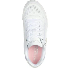 Skechers Lace Up Lateral Zip Sneaker W Holog Low Top Trainers Girls in White