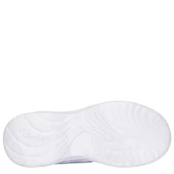 Skechers Lighted Upper Butterfly Wings Sneak Light Up Trainers Girls in Silver