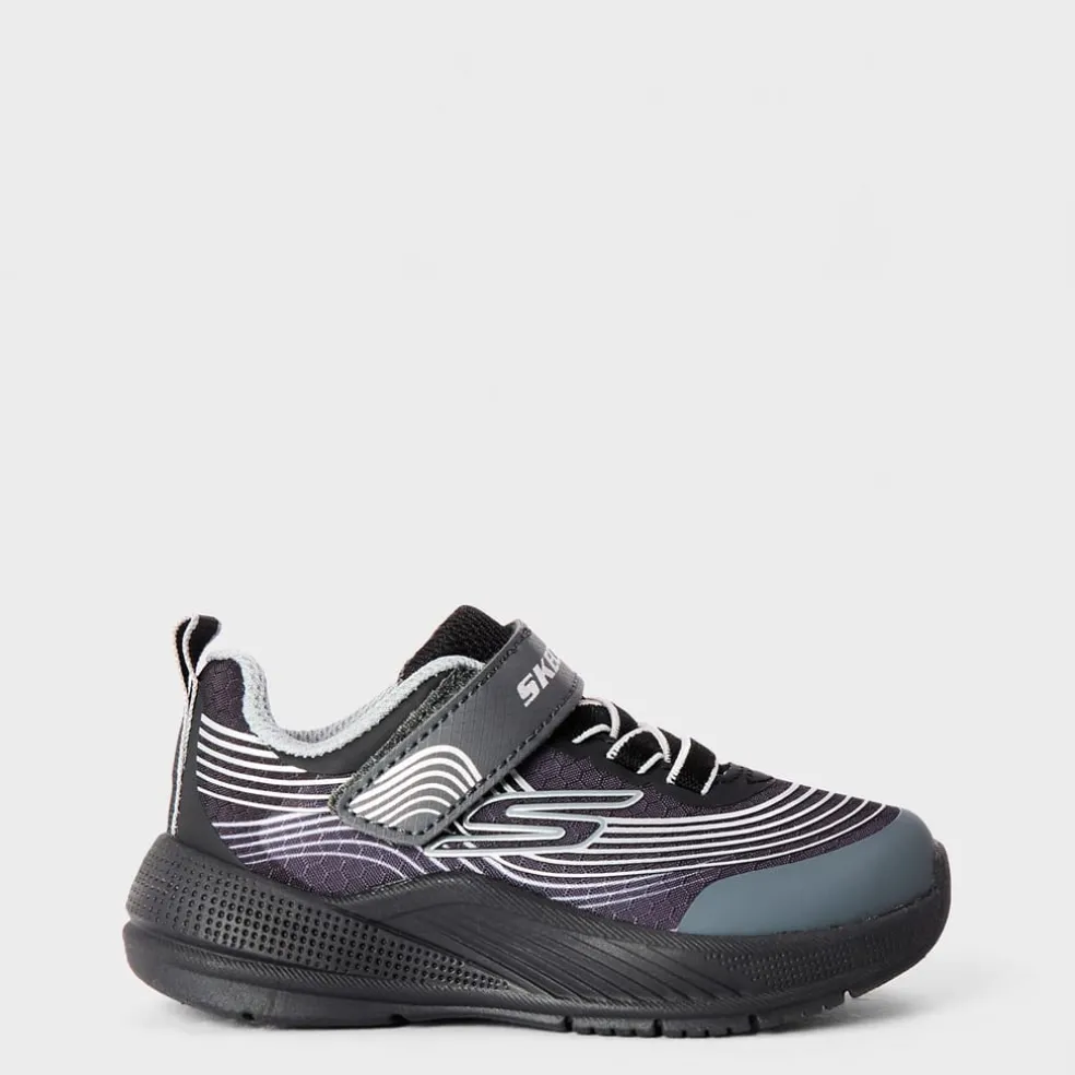 Skechers Lightweight Toddler Gore And Strap Sn Runners Boys in Black