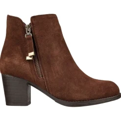 Skechers Metal Tassel Zipper Heeled Bootie in Brown