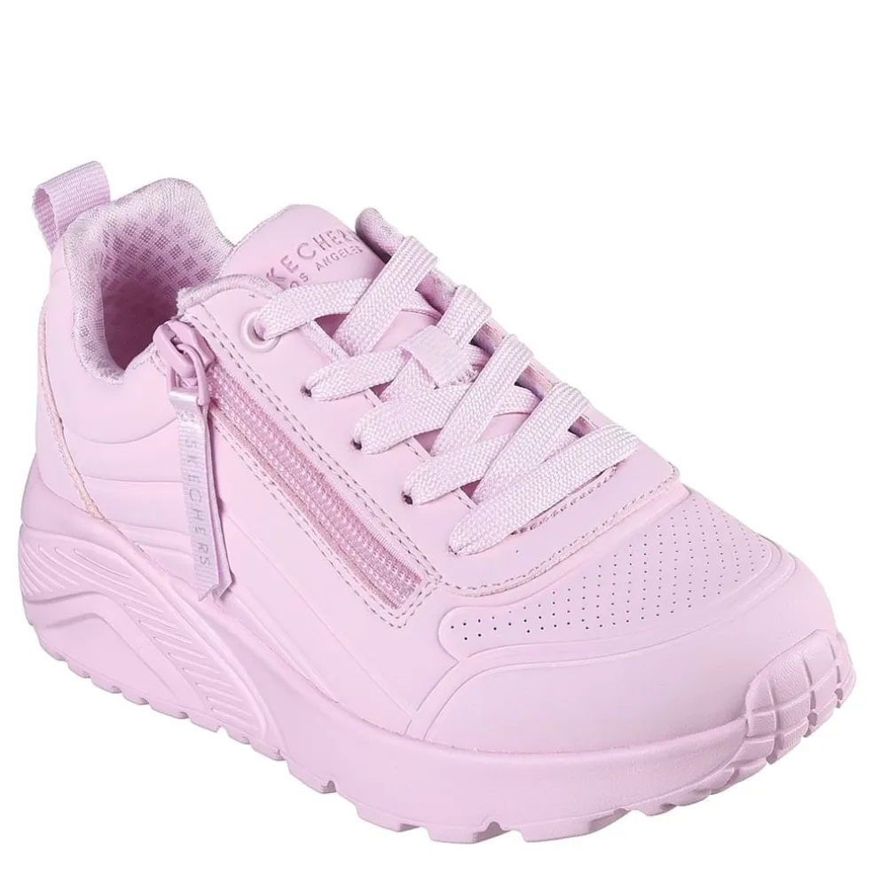 Skechers Monochromatic Lace Up Sneaker W Qua Low Top Trainers Girls in Pink