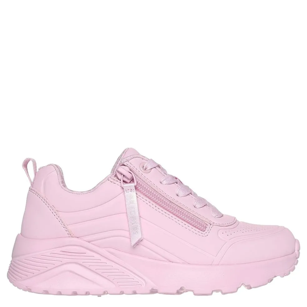 Skechers Monochromatic Lace Up Sneaker W Qua Low Top Trainers Girls in Pink