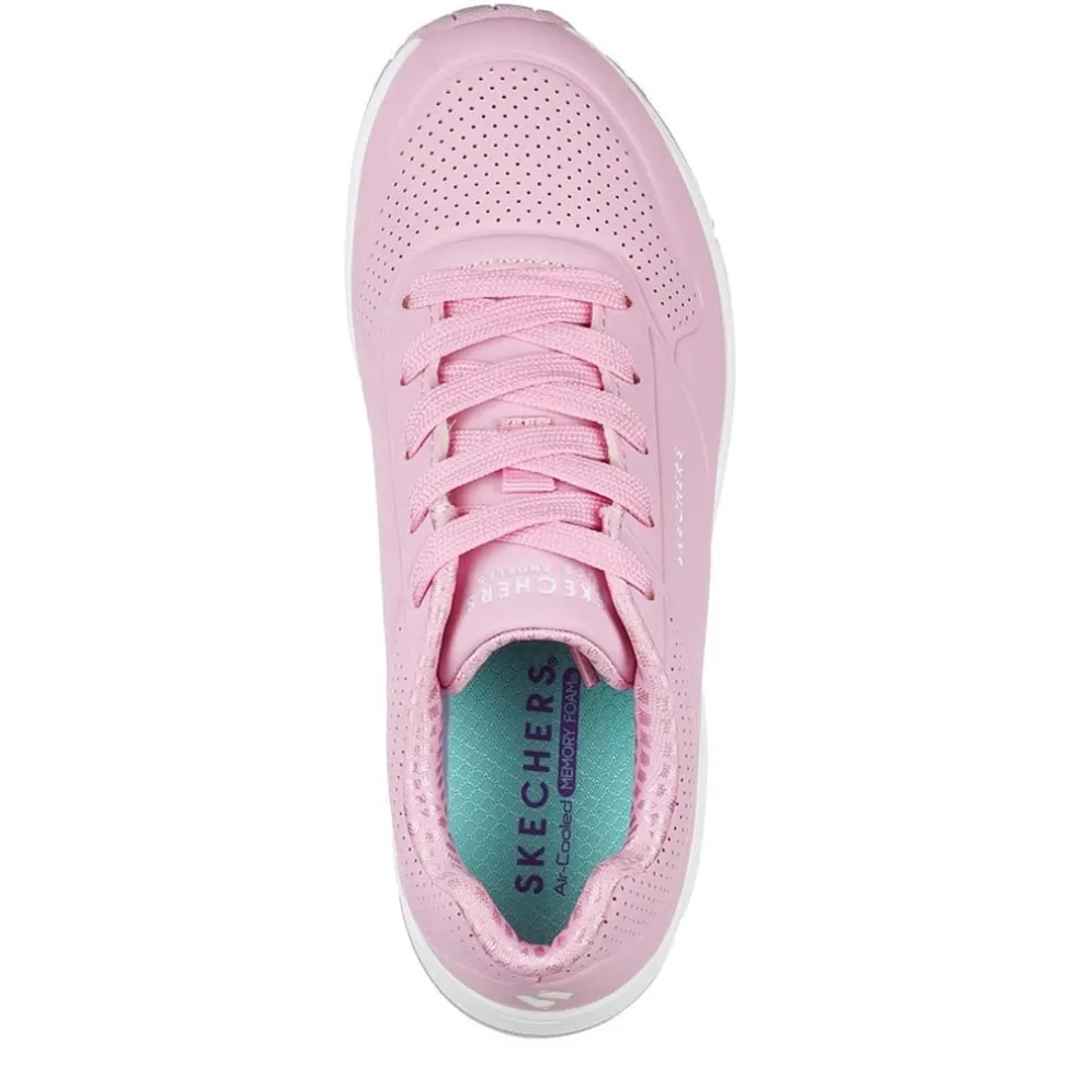 Skechers Uno Stand On Air Junior Girls Trainers in Pink