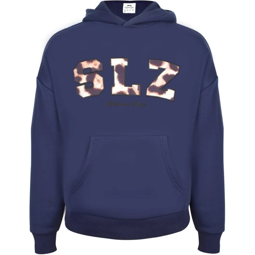 Slazenger Hooded Leopard Patterned Jacket in Blue