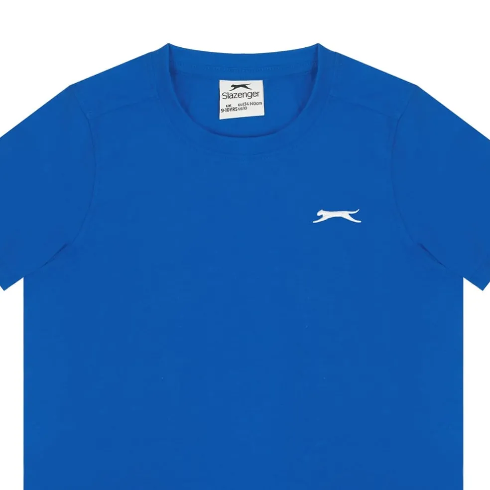 Slazenger Junior Boys Plain Tee Shirt in Blue